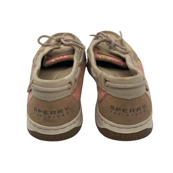 Sperry Angelfish Pink Tan Sequin Boat Shoe Loafers Size 8 Women's - Picture 7 of 8